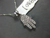ESTATE .30CT DIAMOND 14KT WHITE GOLD 3D PAVE CHAMSA HAMSA LUCKY FLOATING PENDANT