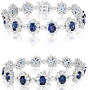 19.58CT DIAMOND & AAA SAPPHIRE 18KT WHITE GOLD 3D OVAL & ROUND TENNIS BRACELET