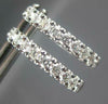 ESTATE .81CT DIAMOND 18KT WHITE GOLD 3D ROUND OVAL SHAPE HUGGIE HANGING EARRINGS