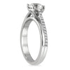 ESTATE 1.0CT DIAMOND 14KT WHITE GOLD 3D CLASSIC PRINCESS & ROUND ENGAGEMENT RING