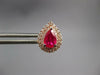 1.24CT DIAMOND & AAA RUBY 14K ROSE GOLD PEAR SHAPE & ROUND CLASSIC STUD EARRINGS