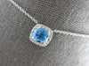 1.04CT DIAMOND & AAA BLUE TOPAZ 14KT WHITE GOLD 3D CUSHION & ROUND LOVE NECKLACE