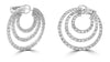 4.68CT DIAMOND 18KT WHITE GOLD 3D MULTI CIRCULAR HOOP CLIP ON HANGING EARRINGS