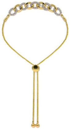 .40CT DIAMOND 14KT YELLOW GOLD CLASSIC CUBAN LOVE KNOT ADJUSTABLE LOVE BRACELET