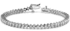 7.0CT DIAMOND 14KT WHITE GOLD 3D CLASSIC ROUND DOUBLE PRONG FUN TENNIS BRACELET