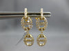 ESTATE .68CT DIAMOND 18KT YELLOW GOLD 3D DOUBLE LOVE KNOT FUN HANGING EARRINGS