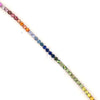 ESTATE 9.72CT AAA SAPPHIRE 18KT WHITE GOLD 3D CLASSIC RAINBOW TENNIS BRACELET