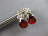 LARGE 3.30CT DIAMOND & AAA GARNET 14KT 2 TONE GOLD 3D PEAR SHAPE EARRINGS #27695