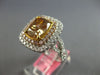 LARGE GIA 4.12CT WHITE PINK & MOCHA DIAMOND 18KT 2 TONE GOLD 3D ENGAGEMENT RING