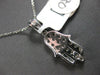 ESTATE .30CT DIAMOND 14KT WHITE GOLD 3D PAVE CHAMSA HAMSA LUCKY FLOATING PENDANT