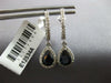 1.76CT DIAMOND & AAA SAPPHIRE 14K WHITE GOLD PEAR SHAPE HUGGIE HANGING EARRINGS