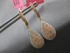 LARGE .96CT WIHTE & PINK DIAMOND 18KT WHITE & ROSE GOLD PAVE TEAR DROP EARRINGS