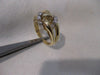 WIDE ESTATE DIAMOND 14K WHITE YELLOW GOLD COCKTAIL ROPE KNOT RING F/G VVS #19483