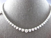 ESTATE LARGE 12.46CT DIAMOND 14KT WHITE GOLD 3 PRONG GRADUATING TENNIS NECKLACE