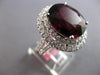 EXTRA LARGE 12.99CT DIAMOND & AAA RHODOLITE 18KT WHITE GOLD 3D OVAL & ROUND RING
