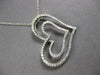 LARGE .75CT DIAMOND 14KT WHITE GOLD 3D DOUBLE HEART CRISS CROSS FLOATING PENDANT