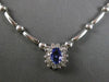 1.30CT DIAMOND & AAA TANZANITE 14KT WHITE GOLD 3D CLASSIC FLOWER LOVE NECKLACE