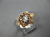 ESTATE .95CT DIAMOND & AAA MORAGNITE 14KT ROSE GOLD FUN ROUND FLOWER SQUARE RING