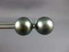 ESTATE .15CT DIAMOND & AAA TAHITAIN PEARL 14KT WHITE GOLD ETOILE STUD EARRINGS