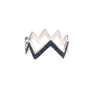ESTATE .37CT AAA SAPPHIRE 18KT WHITE GOLD 3D CRISS CROSS ZIG ZAG FUN RING