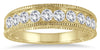 1.0CT DIAMOND 14KT YELLOW GOLD 3D SEMI ETERNITY CHANNEL WEDDING ANNIVERSARY RING