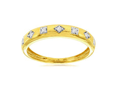 ESTATE .10CT DIAMOND 14KT YELLOW GOLD 3D ETOILE MULTI SHAPE SQUARE FUN RING