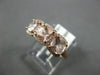 1.51CT DIAMOND & AAA MORGANITE 14KT ROSE GOLD 3D CUSHION & ROUND 3 STONE RING