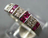 ESTATE .37CT DIAMOND & AAA RUBY 14K WHITE GOLD ROUND & PRINCESS ANNIVERSARY RING