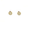 ESTATE .36CT DIAMOND 18KT WHITE GOLD 3D FLOWER HALO CLASSIC STUD EARRINGS