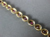 8.40CT DIAMOND & AAA RUBY 14KT YELLOW GOLD 3D OVAL & ROUND HALO TENNIS BRACELET