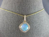2.3CT DIAMOND & AAA AUSTRALIAN OPAL 14KT YELLOW GOLD 3D CUSHION FLOATING PENDANT