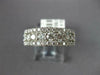 WIDE 1.98CT DIAMOND 18K WHITE GOLD 3D ROUND 3 ROW SEMI ETERNITY ANNIVERSARY RING