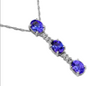1.06CT DIAMOND & AAA TANZANITE 14KT WHITE GOLD 3D OVAL & ROUND FLOATING PENDANT