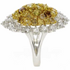 EXTRA LARGE 6.07CT MULTI COLOR DIAMOND 18KT 2 TONE GOLD MULTI SHAPE CLUSTER RING