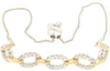 ESTATE 1CT DIAMOND 14KT 2 TONE GOLD ROUND OVAL LINK ADJUSTABLE TENNIS BRACELET