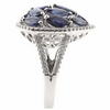 4.18CT DIAMOND & AAA SAPPHIRE 18KT WHITE GOLD MARQUISE & ROUND CLUSTER FUN RING