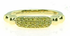 .35CT FANCY YELLOW DIAMOND 18K YELLOW GOLD 3 ROW PAVE MULTI BEAD FRIENDSHIP RING