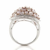EXTRA LARGE 2.29CT WHITE & PINK DIAMOND 18KT WHITE & ROSE GOLD MULTI SHAPE RING