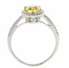 .90CT WHITE & FANCY YELLOW DIAMOND 18K 2 TONE GOLD TRILLION & ROUND CLASSIC RING