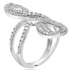 LARGE .72CT DIAMOND 14K WHITE GOLD 3D MULTI ROW CRISS CROSS DOUBLE INFINITY RING