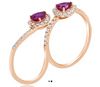 LARGE 1.49CT DIAMOND & AAA RUBY 14KT ROSE GOLD PEAR SHAPE & ROUND HALO FUN RING