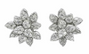 EXTRA LARGE 4.73CT DIAMOND 18KT WHITE GOLD 3D MULTI SHAPE FLOWER STUD EARRINGS