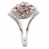 EXTRA LARGE 2.29CT WHITE & PINK DIAMOND 18KT WHITE & ROSE GOLD MULTI SHAPE RING