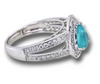 1.8CT DIAMOND & AAA PARAIBA TOURMALINE 18KT WHITE GOLD 3D HALO ENGAGEMENT RING