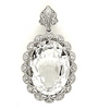 LARGE 9.45CT DIAMOND AAA LIGHT AQUAMARINE 18KT WHITE GOLD 3D OVAL FLOWER PENDANT