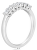 .49CT DIAMOND 18KT WHITE GOLD CUSHION CUT 7 STONE SHARED PRONG ANNIVERSARY RING