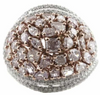EXTRA LARGE 2.29CT WHITE & PINK DIAMOND 18KT WHITE & ROSE GOLD MULTI SHAPE RING