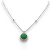 6.62CT DIAMOND & AAA EMERALD 18K 2 TONE GOLD 3D HAND ETCHED FLOWER LOVE NECKLACE