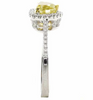 .90CT WHITE & FANCY YELLOW DIAMOND 18K 2 TONE GOLD TRILLION & ROUND CLASSIC RING