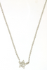 ESTATE .05CT DIAMOND 14KT WHITE GOLD 3D CLASSIC STAR PAVE LOVE NECKLACE